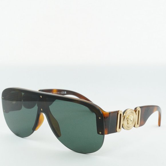 💯 NEW VERSACE VE4391 531771 HAVANA DARK GREEN MASK SUNGLASSES - Picture 2 of 12